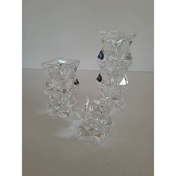 The American Crystal Collection 6 Stackable Candlesticks USA Made - Picture 2 of 6